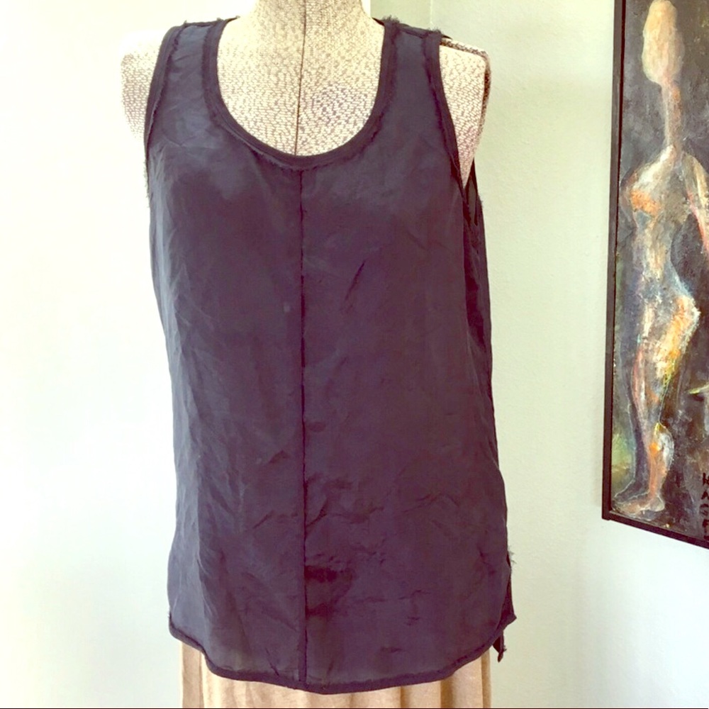 GoSilk Navy Silk Top